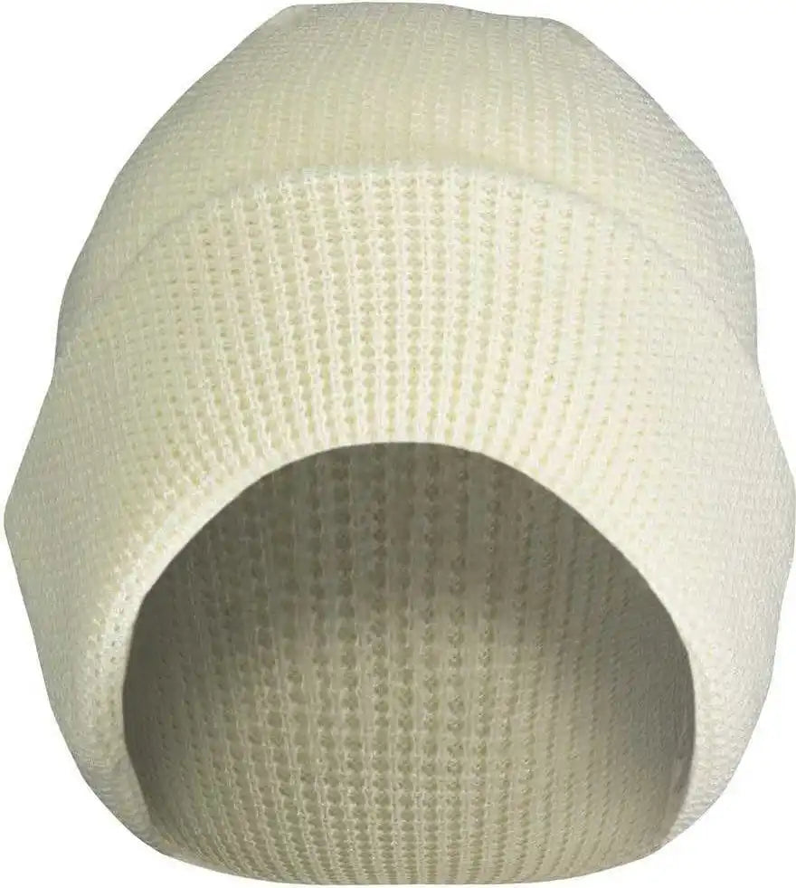 Pacific Headwear 627k Waffle Knit Cuff Beanie - Cream - 7’’ - 7 7/8’’