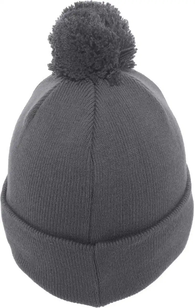 Pacific Headwear 641k Pom-pom Cuff Beanie - Graphite - Dark Gray / 7’’ - 7 7/8’’