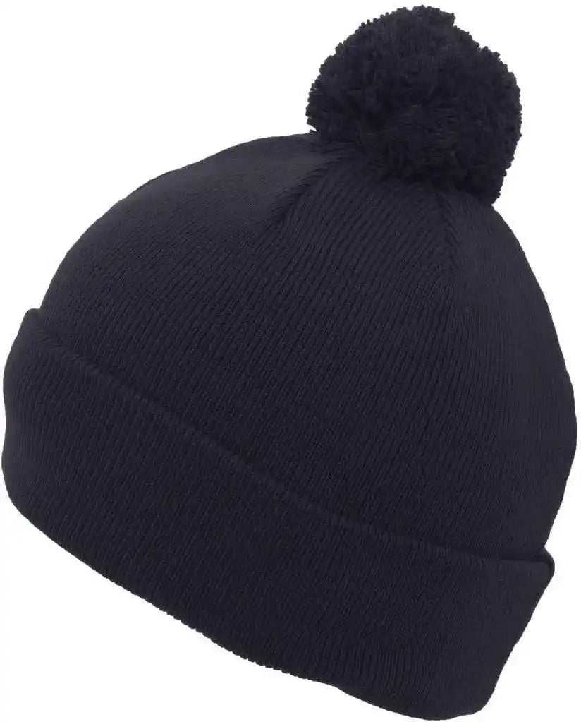 Pacific Headwear 641k Pom-pom Cuff Beanie - Navy - 7’’ - 7 7/8’’