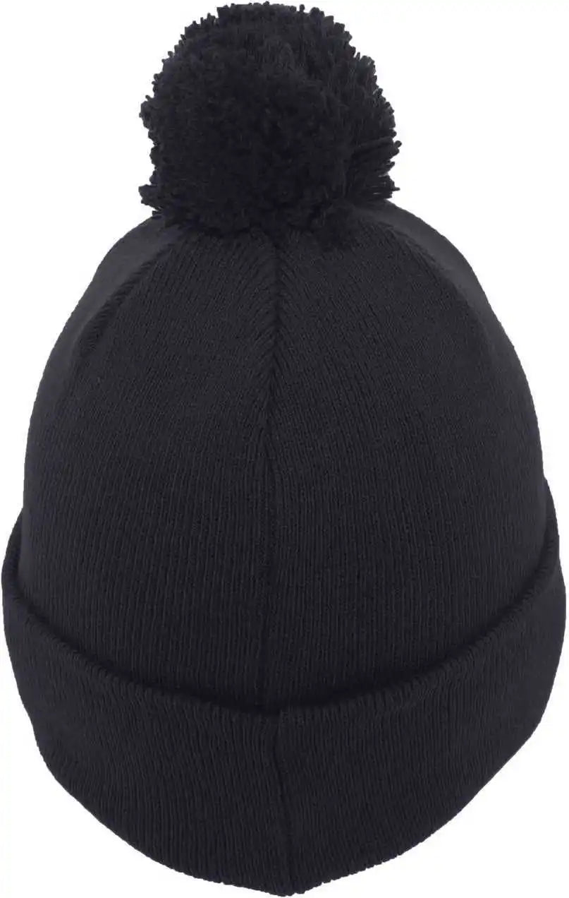 Pacific Headwear 641k Pom-pom Cuff Beanie - Navy - 7’’ - 7 7/8’’