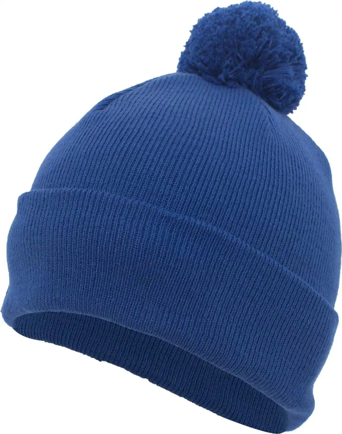 Pacific Headwear 641k Pom-pom Cuff Beanie - Royal - 7’’ - 7 7/8’’