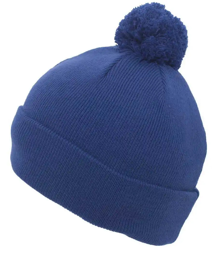 Pacific Headwear 641k Pom-pom Cuff Beanie - Royal - 7’’ - 7 7/8’’