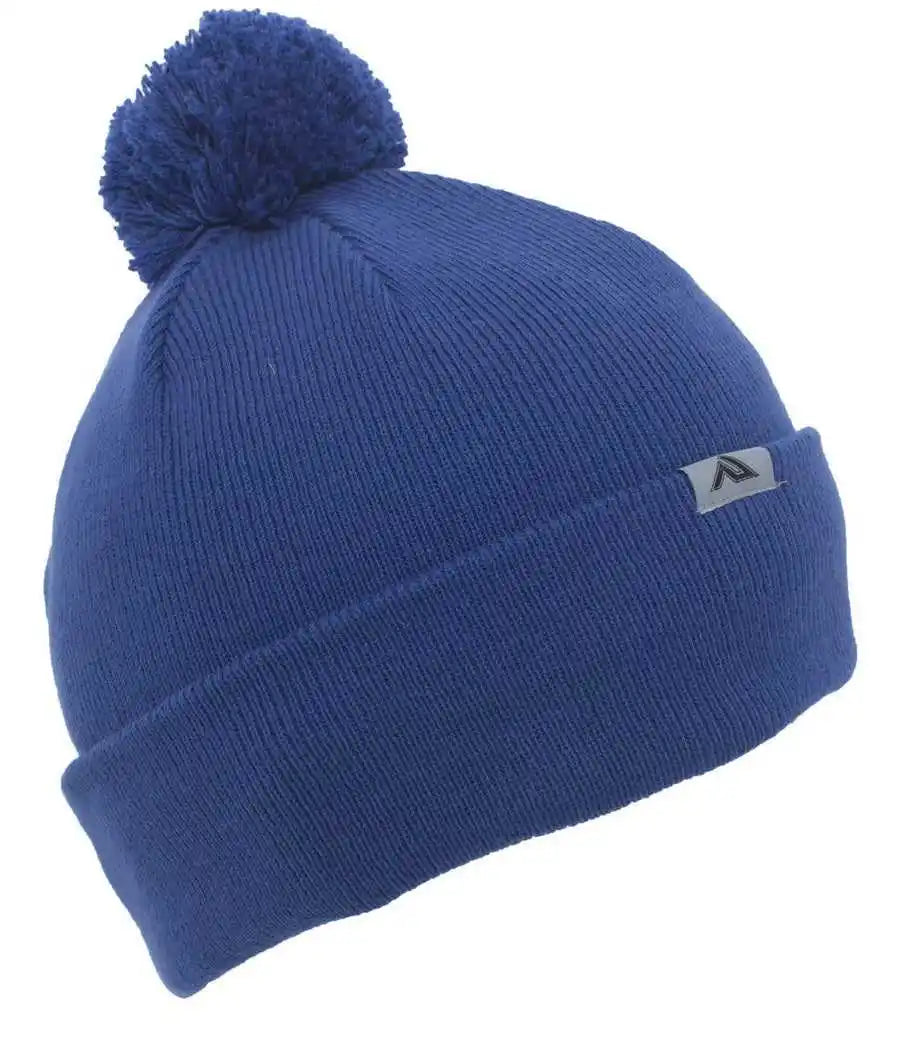 Pacific Headwear 641k Pom-pom Cuff Beanie - Royal - 7’’ - 7 7/8’’