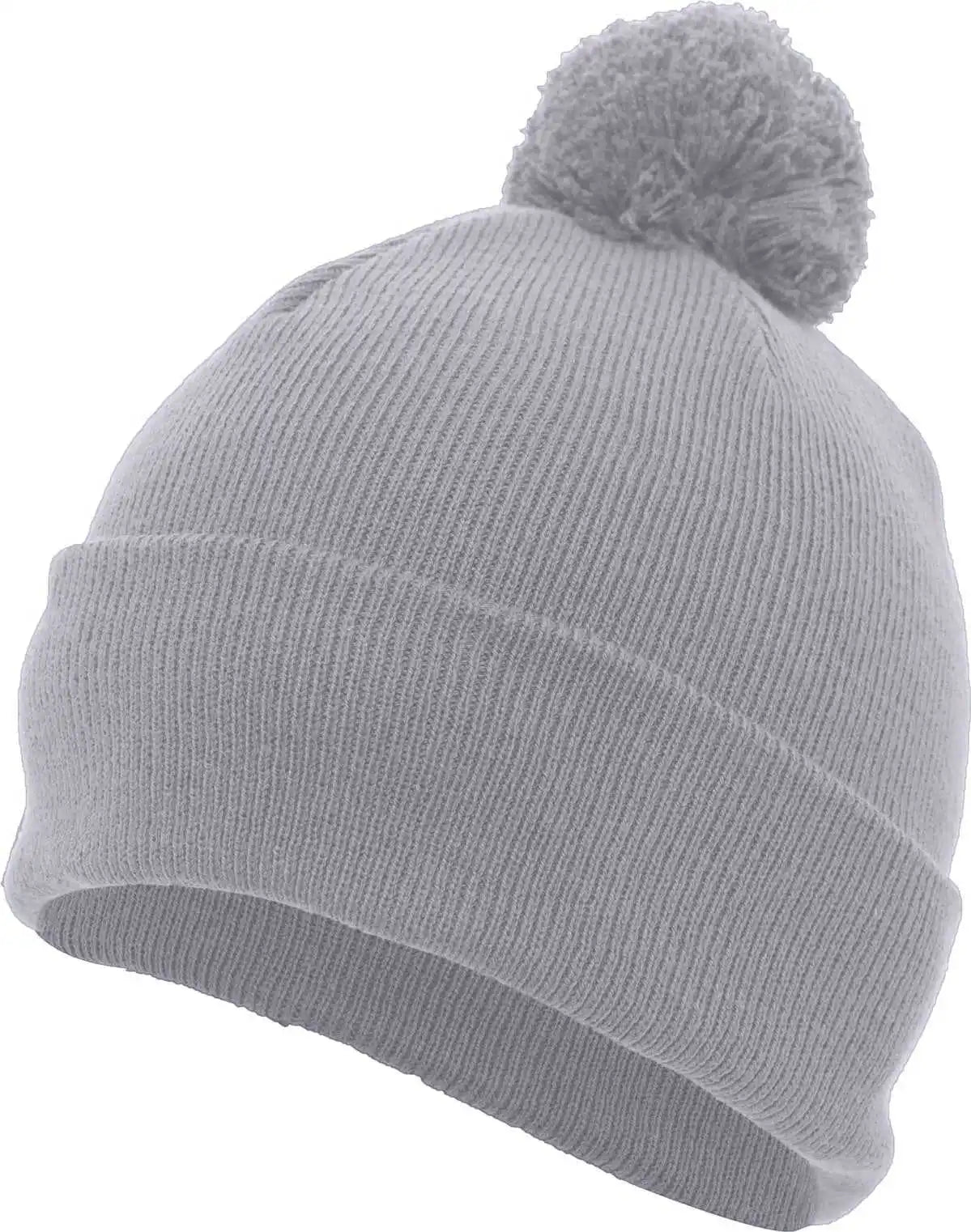 Pacific Headwear 641k Pom-pom Cuff Beanie - Silver - Light Gray / 7’’ - 7 7/8’’