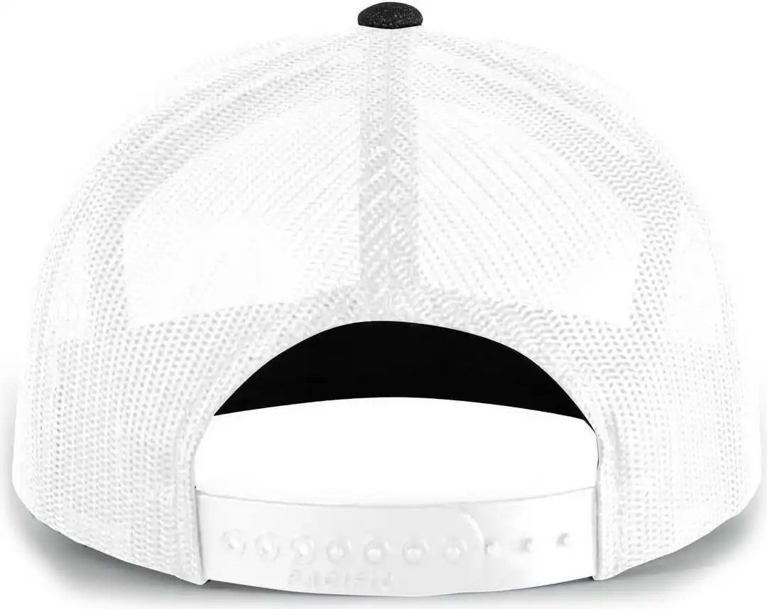 Pacific Headwear 710 6-panel Arch Heather Trucker Snapback Cap - Black White - 7’’ - 7 7/8’’