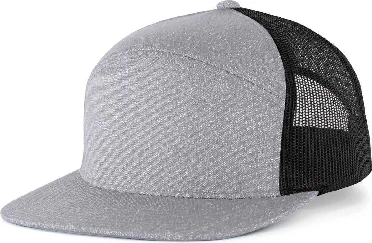 Pacific Headwear 710 6-panel Arch Heather Trucker Snapback Cap - Grey Black - 7’’ - 7 7/8’’