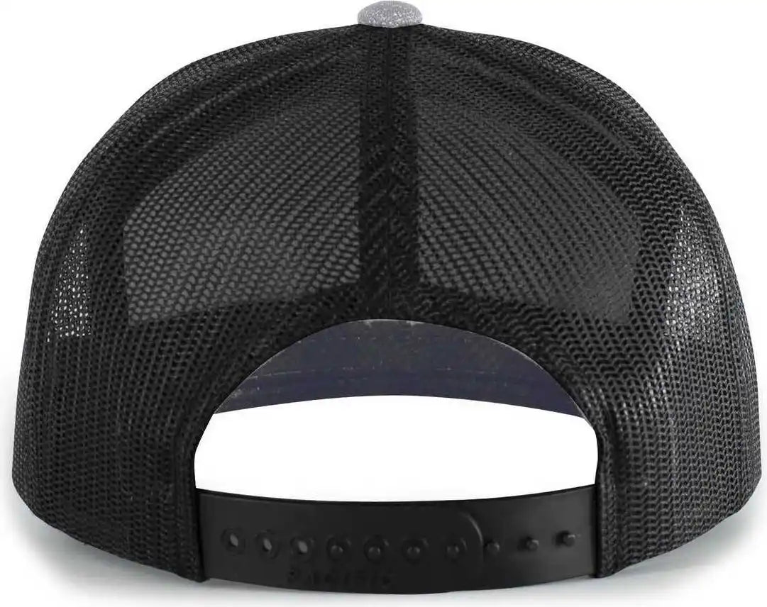 Pacific Headwear 710 6-panel Arch Heather Trucker Snapback Cap - Grey Black - 7’’ - 7 7/8’’