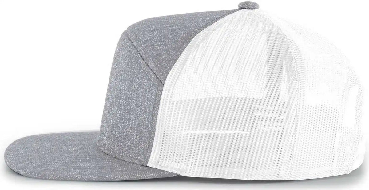 Pacific Headwear 710 6-panel Arch Heather Trucker Snapback Cap - Grey White - 7’’ - 7 7/8’’
