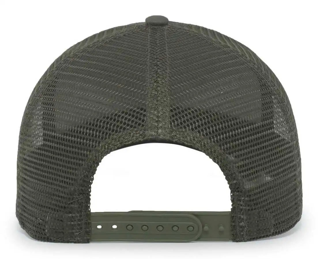 Pacific Headwear 724 Mesh Overlay 5-panel Trucker Snapback Cap - Loden - Brown / 7’’ - 7 7/8’’