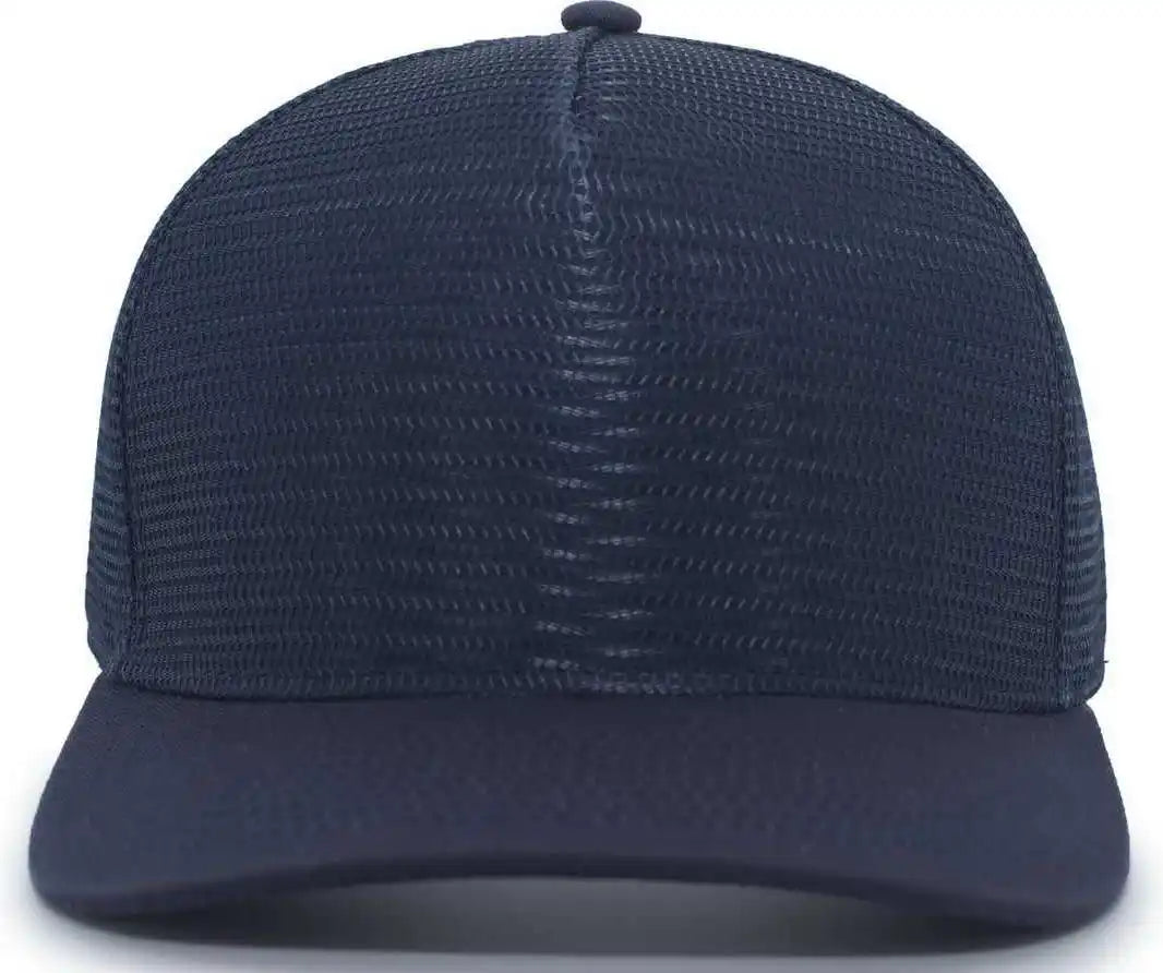 Pacific Headwear 724 Mesh Overlay 5-panel Trucker Snapback Cap - Navy - 7’’ - 7 7/8’’
