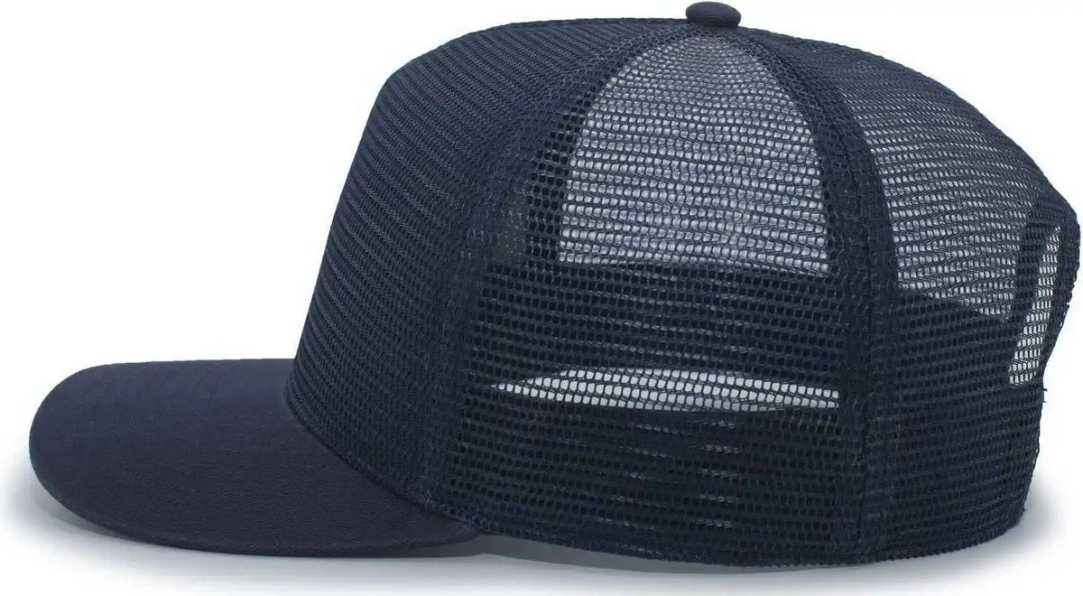 Pacific Headwear 724 Mesh Overlay 5-panel Trucker Snapback Cap - Navy - 7’’ - 7 7/8’’