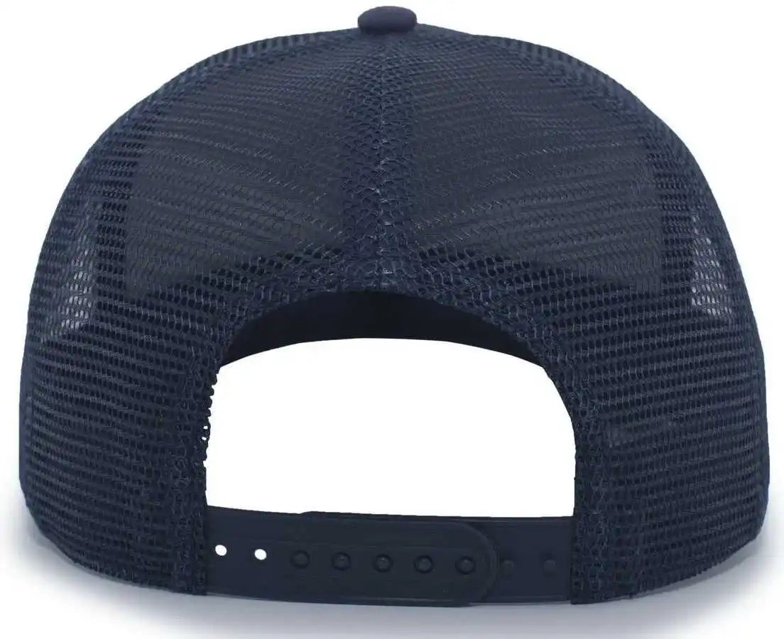 Pacific Headwear 724 Mesh Overlay 5-panel Trucker Snapback Cap - Navy - 7’’ - 7 7/8’’