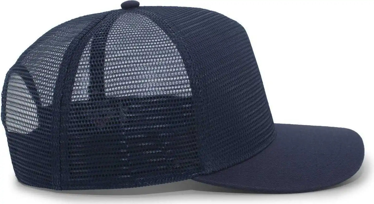 Pacific Headwear 724 Mesh Overlay 5-panel Trucker Snapback Cap - Navy - 7’’ - 7 7/8’’