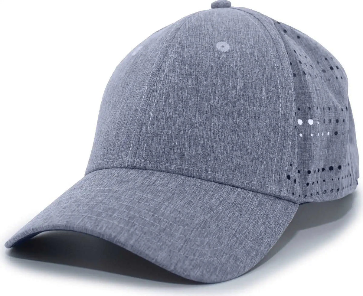 Pacific Headwear 747 Perforated Hook-and-loop Cap - Chambray Heather - 7’’ - 7 7/8’’