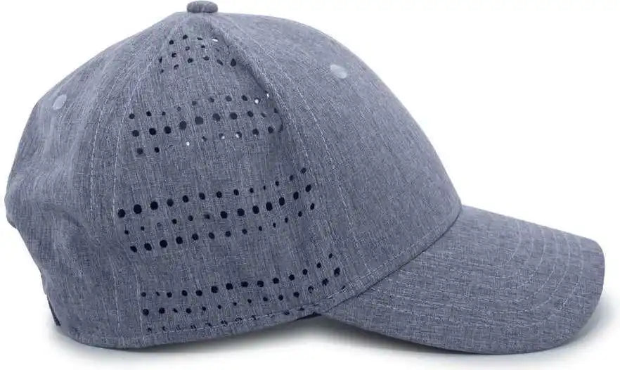 Pacific Headwear 747 Perforated Hook-and-loop Cap - Chambray Heather - 7’’ - 7 7/8’’