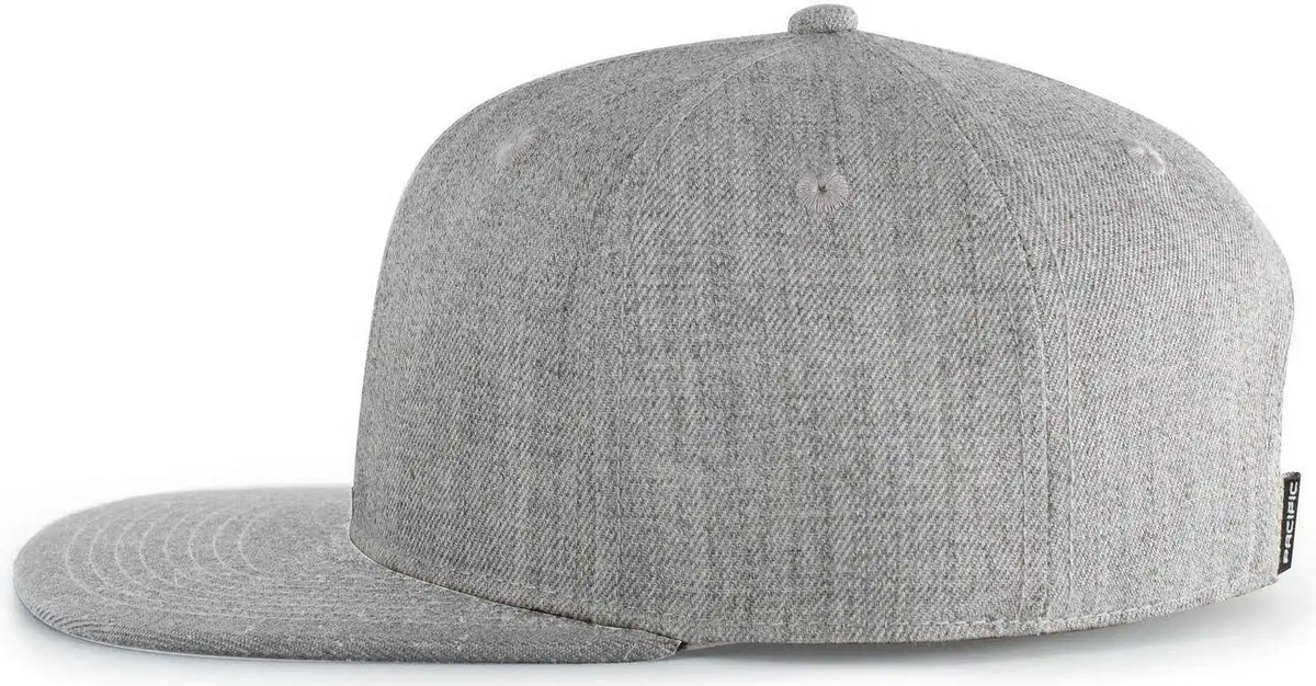 Pacific Headwear 750 Wool Heather Snapback Cap - Light - Gray / 7’’ - 7 7/8’’