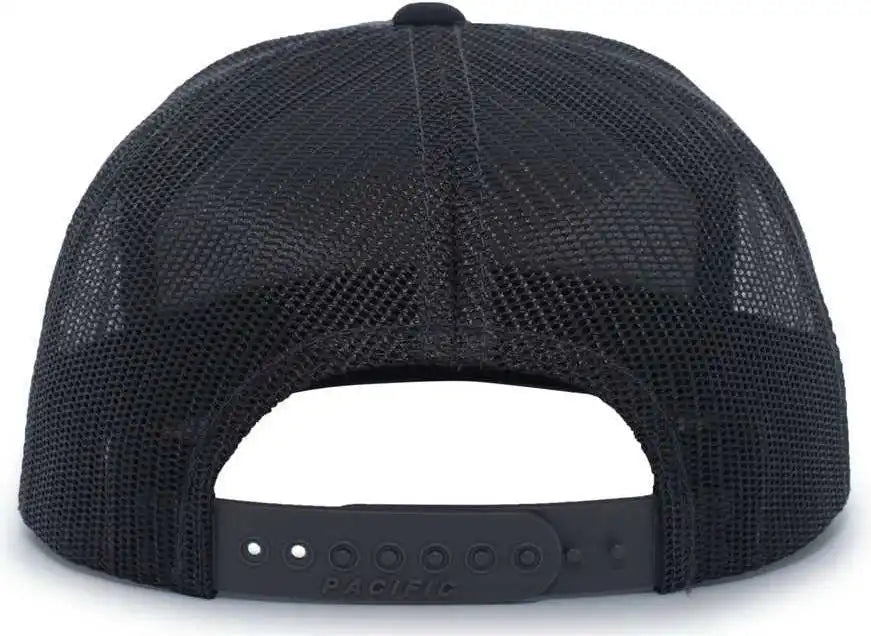 Pacific Headwear 787 6-panel Arch Snapback Trucker Cap - Charcoal Black - Dark Gray / 7’’ - 7 7/8’’