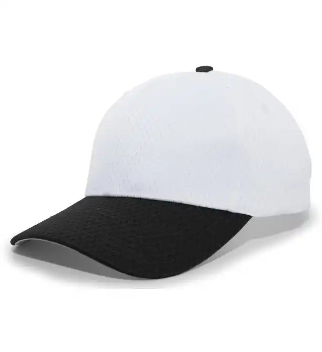 Pacific Headwear 805m Coolport Mesh Hook-and-loop Cap - White Black - 6 1/2’’ - 7’’