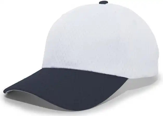 Pacific Headwear 805m Coolport Mesh Hook-and-loop Cap - White Navy - 6 1/2’’ - 7’’