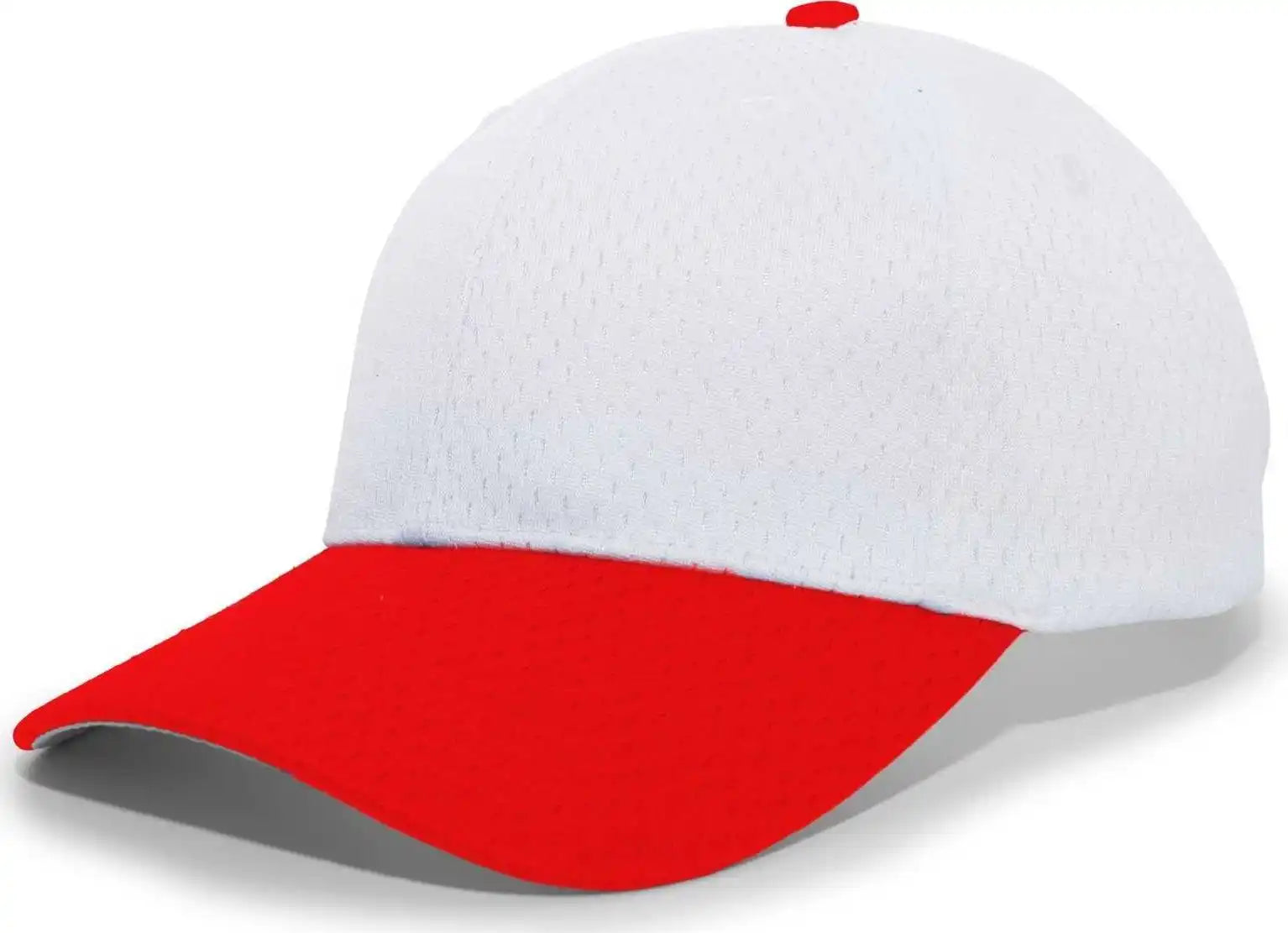 Pacific Headwear 805m Coolport Mesh Hook-and-loop Cap - White Red - 6 1/2’’ - 7’’