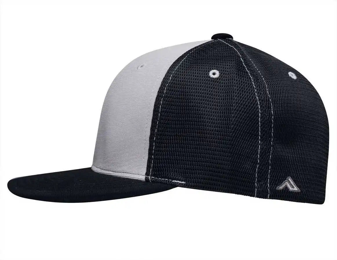 Pacific Headwear Es341 Premium M2 Performance Trucker Flexfit Cap - Silver Navy