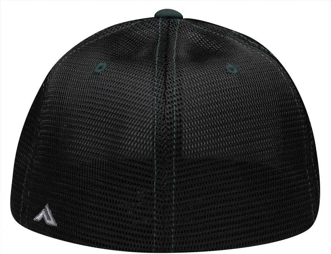 Pacific Headwear Es341 Premium M2 Performance Trucker Flexfit Cap - White Black Dark Green