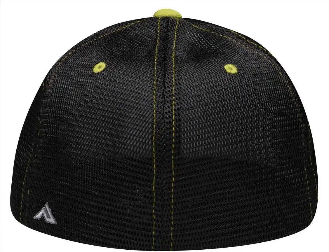 Pacific Headwear Es341 Premium M2 Performance Trucker Flexfit Cap - White Black Gold