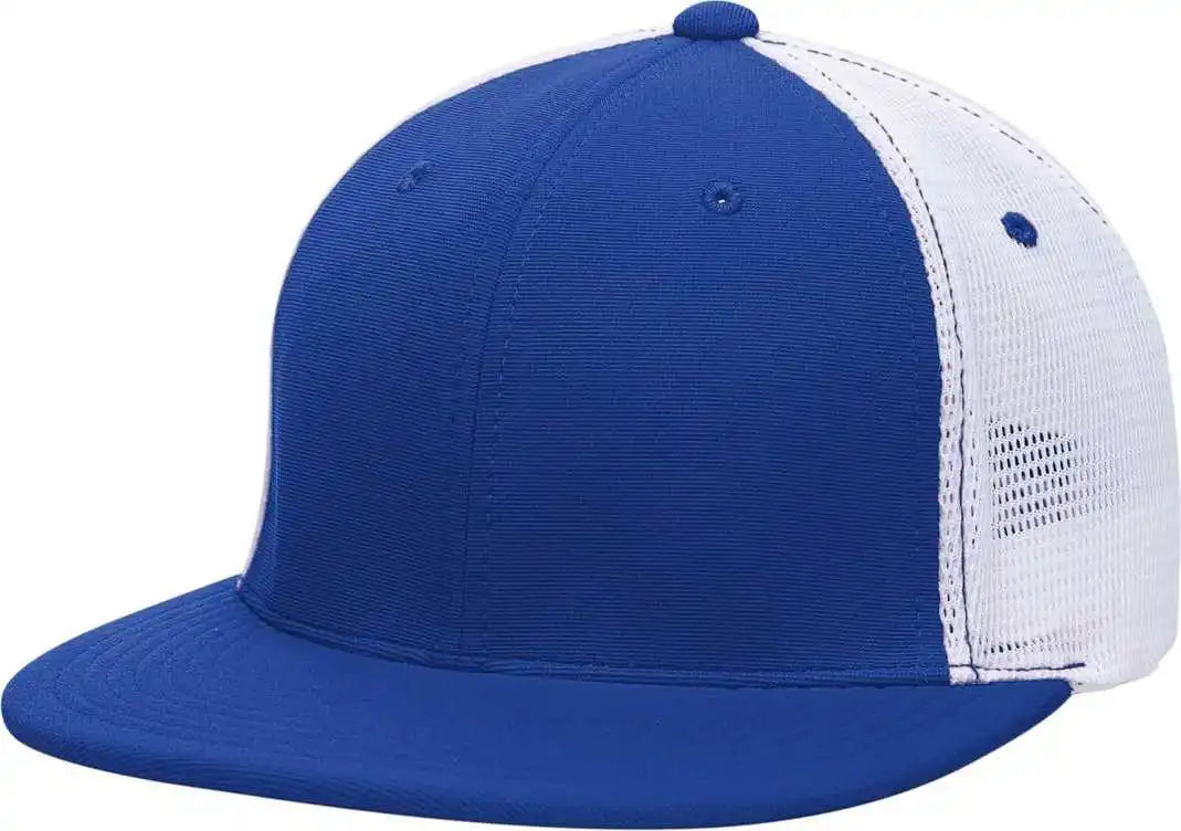 Pacific Headwear Es341 Premium M2 Performance Trucker Flexfit Cap - Royal White - 6 3/8’’ - 7/8’’