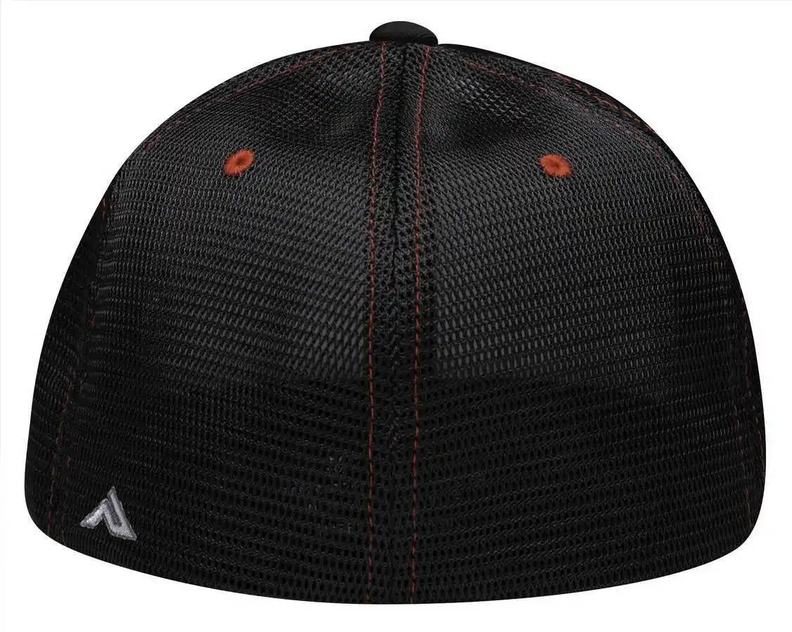 Pacific Headwear Es341 Premium M2 Performance Trucker Flexfit Cap - Red Black