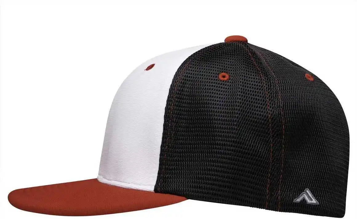 Pacific Headwear Es341 Premium M2 Performance Trucker Flexfit Cap - White Black Red