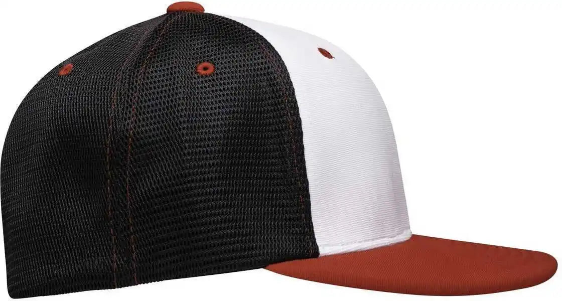 Pacific Headwear Es341 Premium M2 Performance Trucker Flexfit Cap - White Black Red