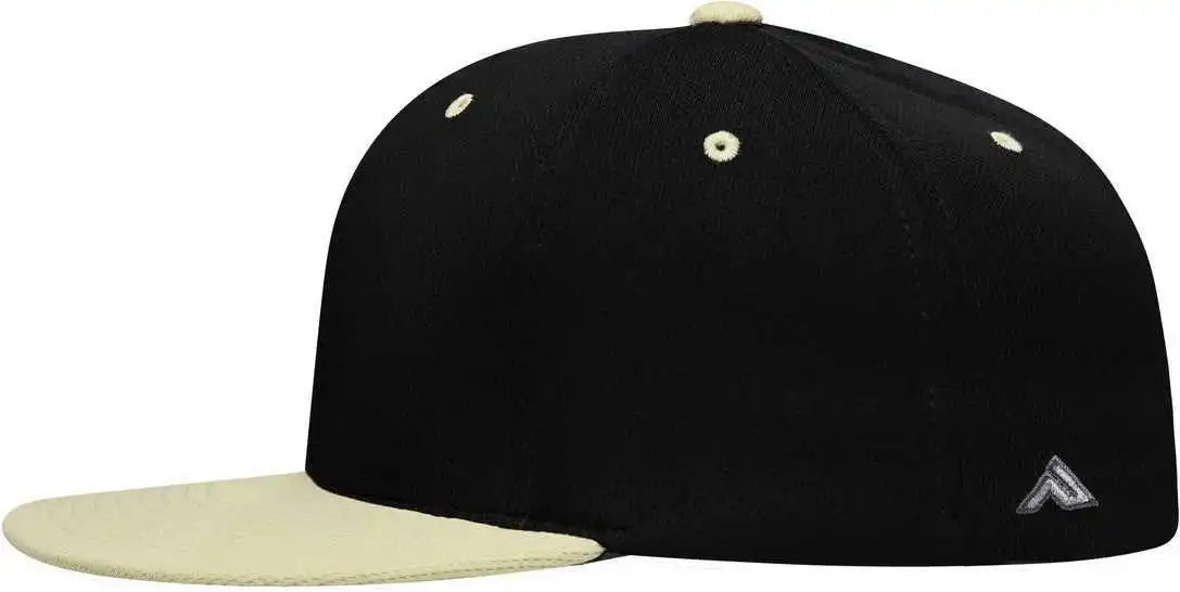 Pacific Headwear Es342 Premium P-tec Performance Flexfit Cap - Black Vegas Gold