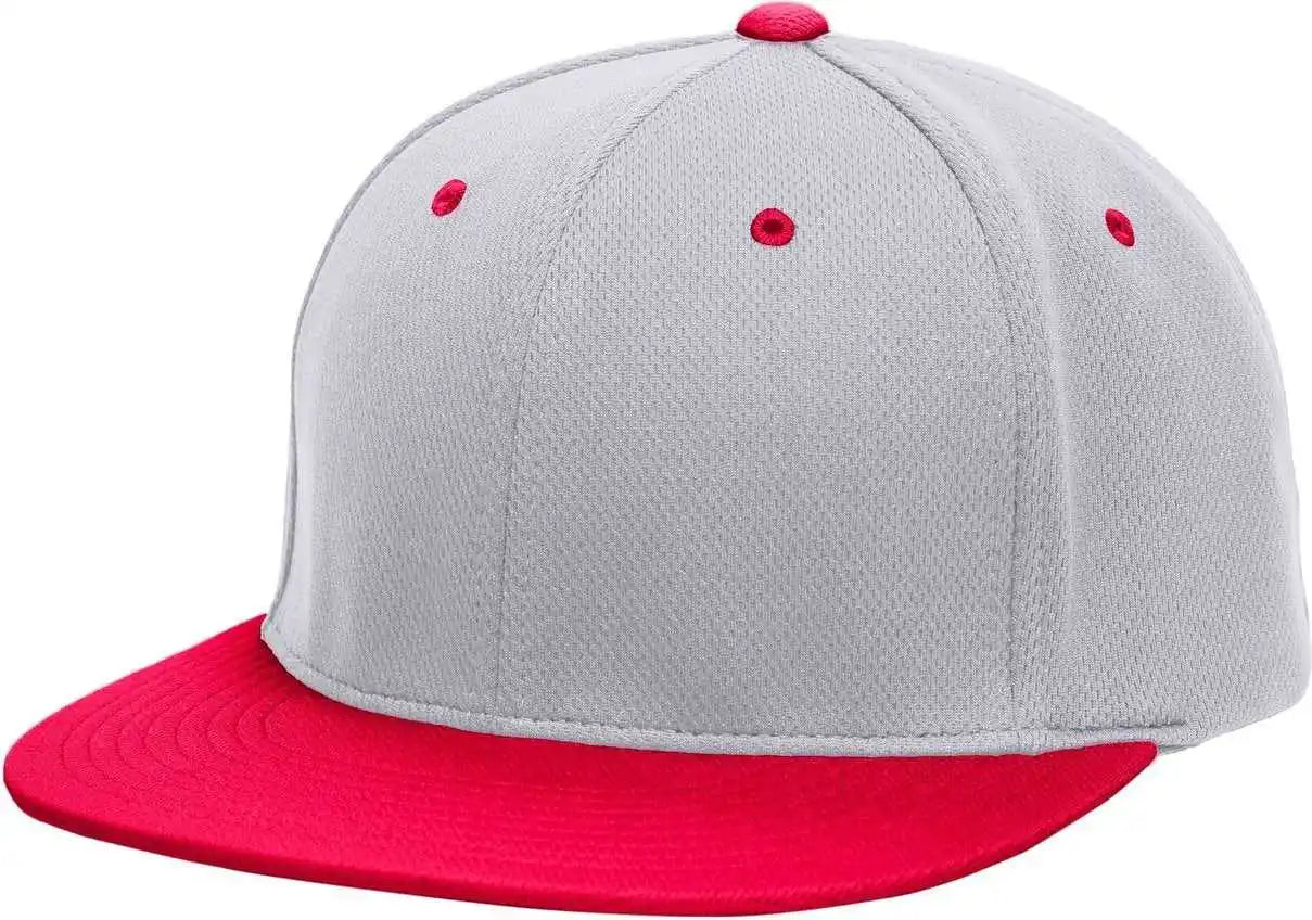 Pacific Headwear Es342 Premium P-tec Performance Flexfit Cap - Silver Red - Light Gray / 6 3/8’’ - 7/8’’