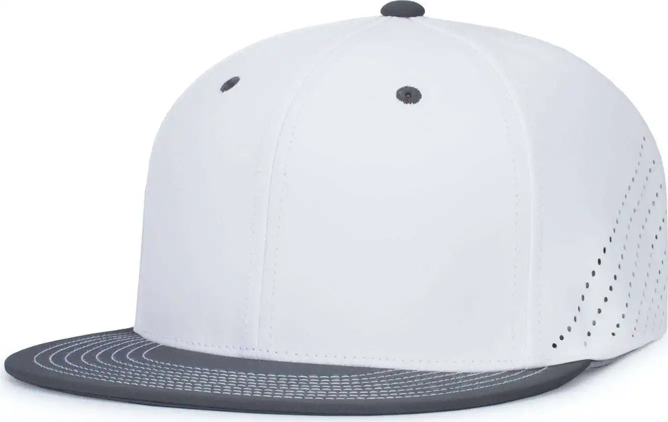 Pacific Headwear Es471 Premium Lightweight Perforated Pacflex Coolcore Cap - White Graphite - Dark Gray / 6 1/2’’ 7’’