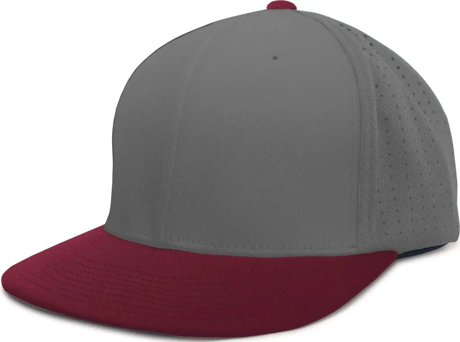 Pacific Headwear Es474 Perforated F3 Performance Flexfit Cap - Graphite Maroon - 6 3/8’’ - 7/8’’