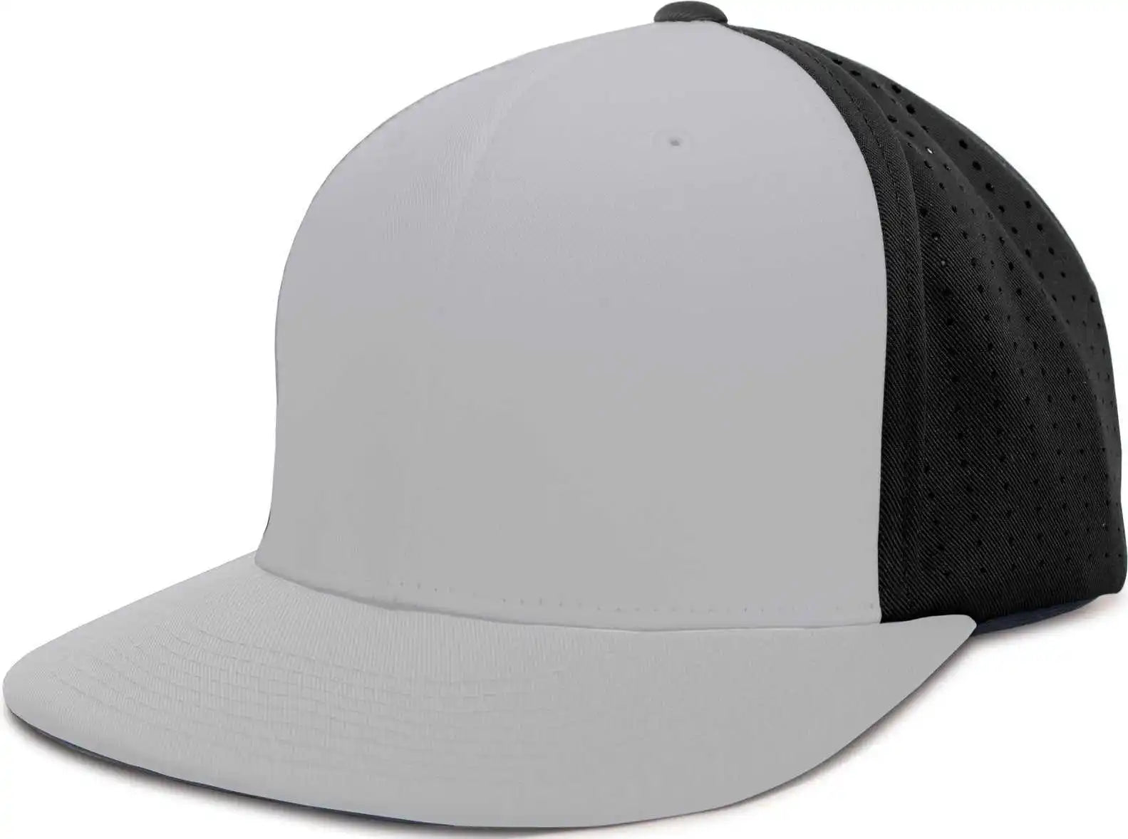 Pacific Headwear Es474 Perforated F3 Performance Flexfit Cap - Silver Black - 6 3/8’’ - 7/8’’