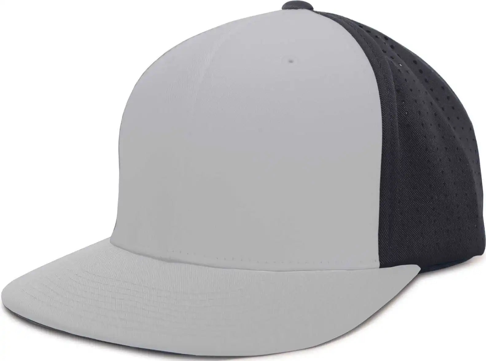 Pacific Headwear Es474 Perforated F3 Performance Flexfit Cap - Silver Navy - 6 3/8’’ - 7/8’’