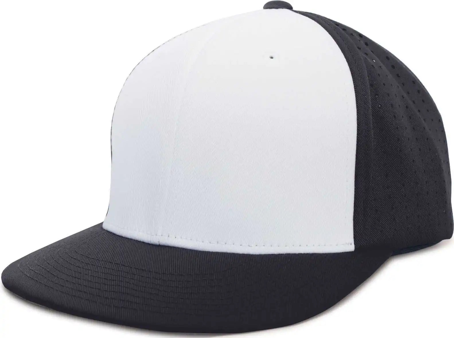 Pacific Headwear Es474 Perforated F3 Performance Flexfit Cap - White Navy - 6 3/8’’ - 7/8’’