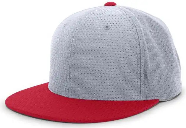 Pacific Headwear Es818 Air Jersey Performance Flexfit Cap - Silver Red - Light Gray / 6 3/8’’ - 7/8’’