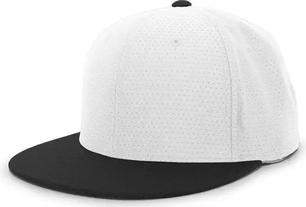 Pacific Headwear Es818 Air Jersey Performance Flexfit Cap - White Black - 6 3/8’’ - 7/8’’