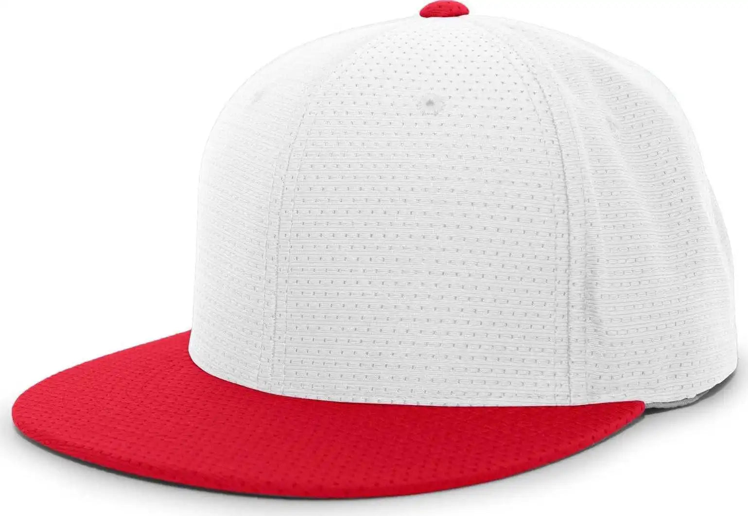 Pacific Headwear Es818 Air Jersey Performance Flexfit Cap - White Red - 6 3/8’’ - 7/8’’