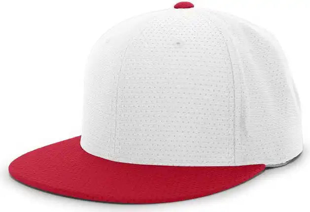 Pacific Headwear Es818 Air Jersey Performance Flexfit Cap - White Red - 6 3/8’’ - 7/8’’