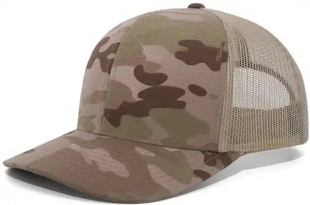 Pacific Headwear M08 Multicam Snapback Trucker Cap - Multicam Arid Tan - Multi-colored / 7’’ - 7 7/8’’