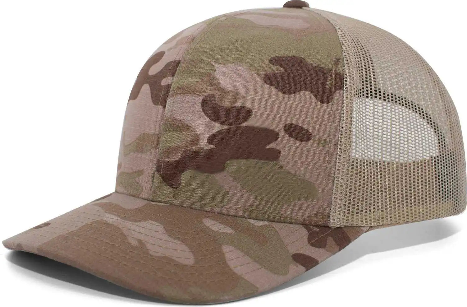 Pacific Headwear M08 Multicam Snapback Trucker Cap - Multicam Arid Tan - Multi-colored / 7’’ - 7 7/8’’