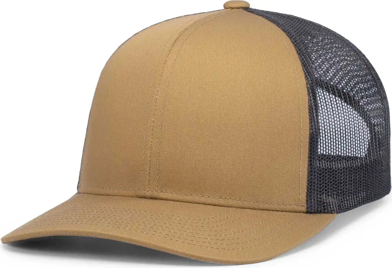 Pacific Headwear P113 Eco Trucker Snapback - Buck Lt Charcoal - Brown Gray / 7’’ 7 7/8’’