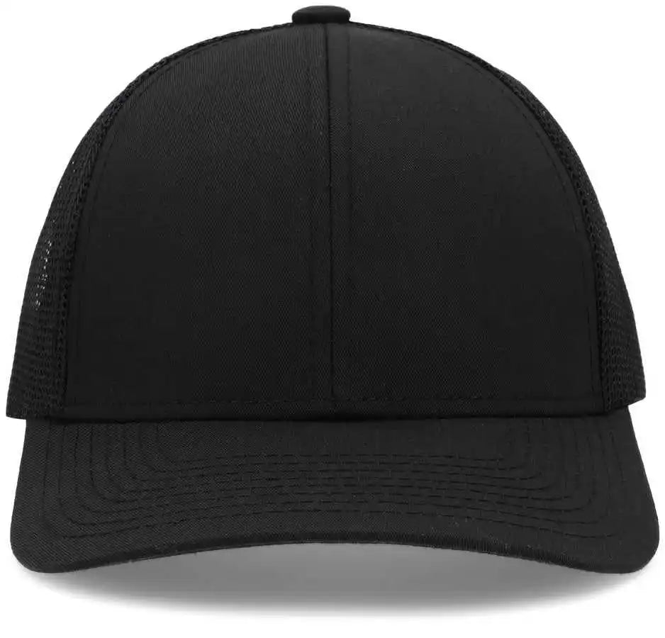 Pacific Headwear P114 Low-pro Trucker Cap - Black - 6 1/2’’ - 7’’
