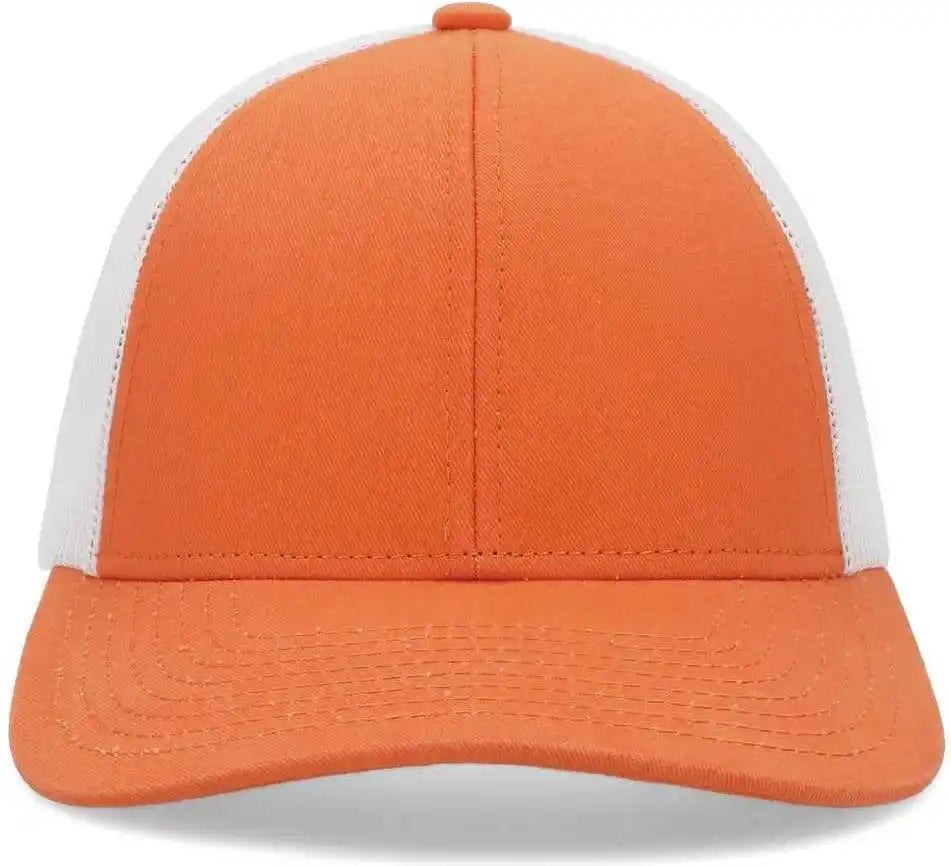 Pacific Headwear P114 Low-pro Trucker Cap - Tangerine White Orange - 7’’ - 7 7/8’’