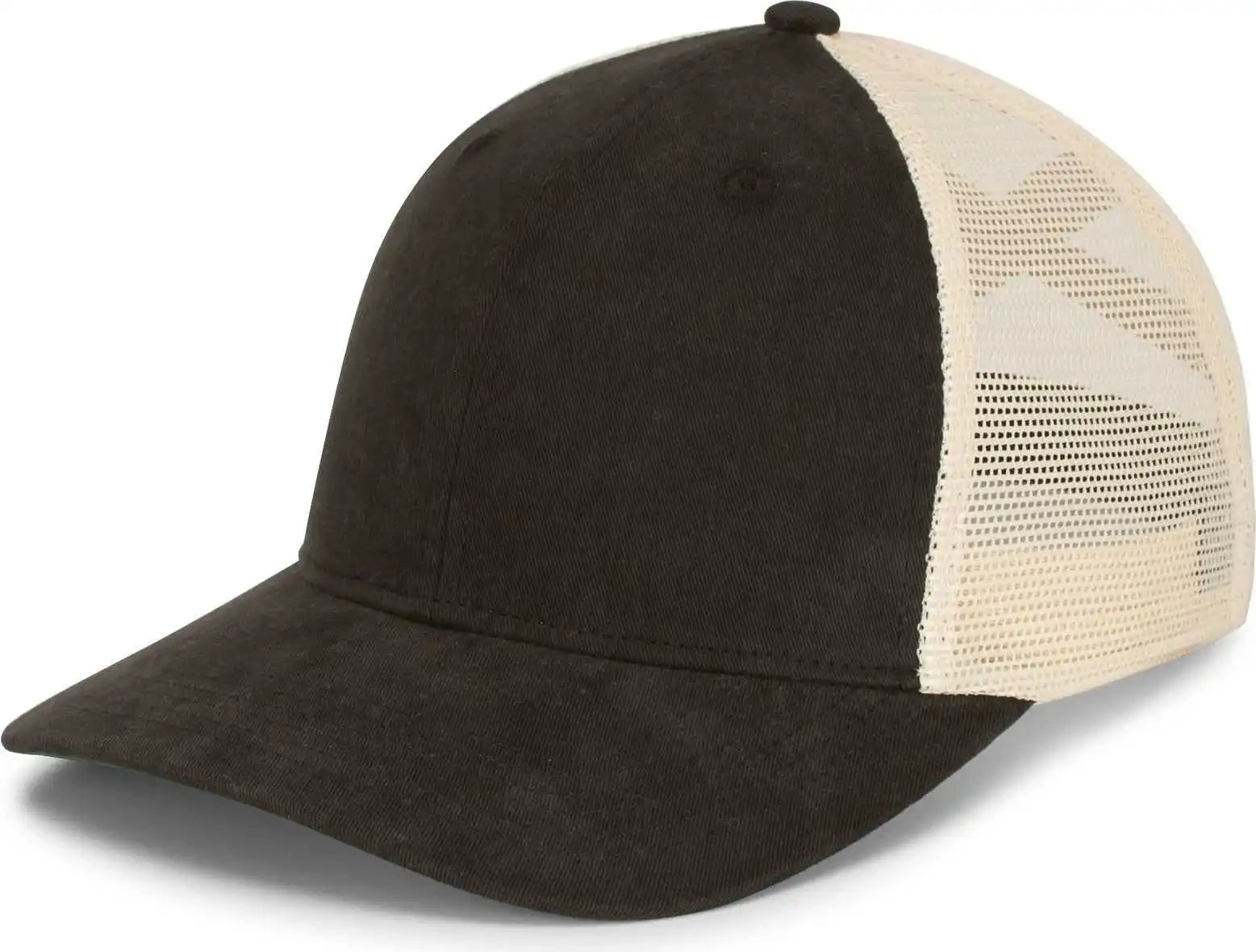 Pacific Headwear P130 Ladies Ponytail Cap - Black Beige - 7’’ - 7 7/8’’