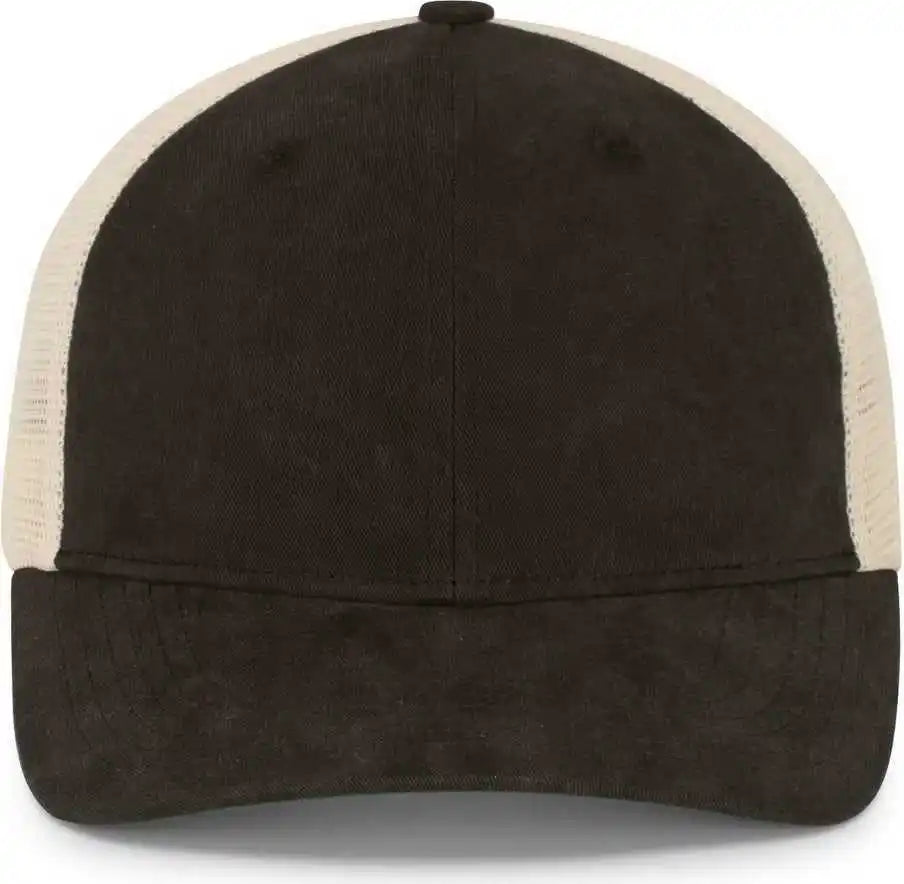 Pacific Headwear P130 Ladies Ponytail Cap - Black Beige - 7’’ - 7 7/8’’