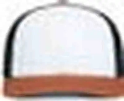 Pacific Headwear P151s Contrast Stitch Trucker Pacflex Snapback Cap - White Light Charcoal Rust - Gray / 7’’ 7 7/8’’